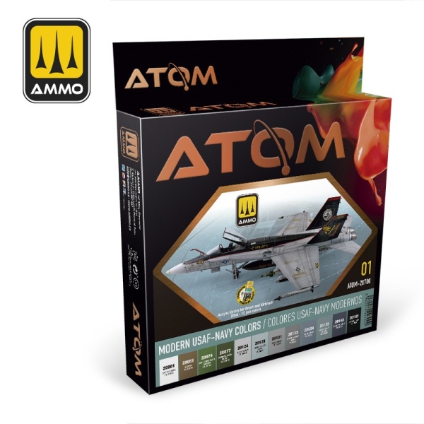 Ammo Mig ATOM Acrylic Colors Set Modern USAF-NAVY       MIG20700