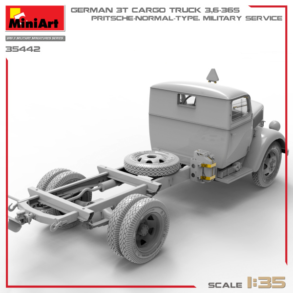 MiniArt 1:35 German 3t Cargo Truck 3,6-36S. Military Service     MA35442 - Afbeelding 6