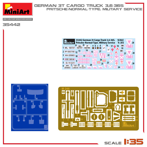 MiniArt 1:35 German 3t Cargo Truck 3,6-36S. Military Service     MA35442 - Afbeelding 3