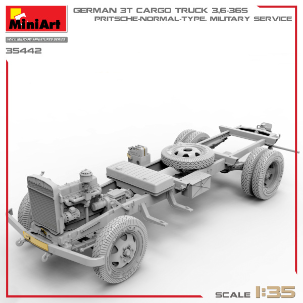 MiniArt 1:35 German 3t Cargo Truck 3,6-36S. Military Service     MA35442 - Afbeelding 7