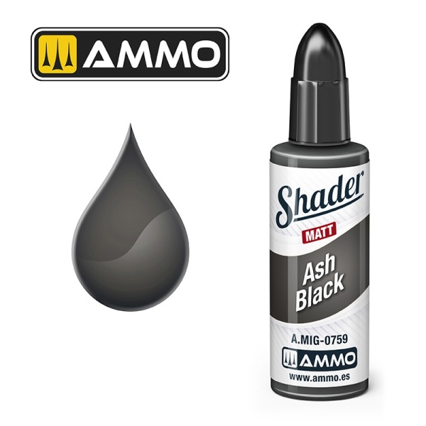 Ammo Mig Matt Shader Ash Black  10ml  #MIG0759