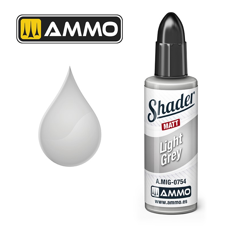 Ammo Mig Matt Shader Light Grey 10ml MIG-0754