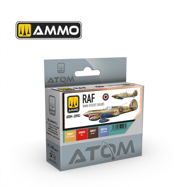 Ammo ATOM Acrylic Color Set WWII Desert Colors  4x20ml  #MIG20903