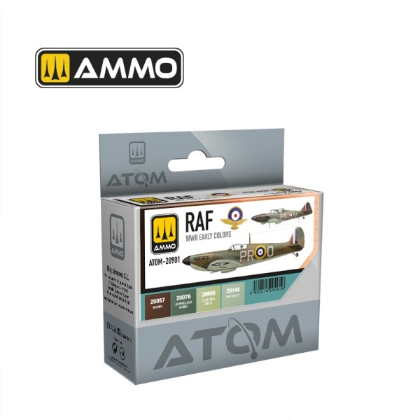 Ammo ATOM Acrylics Color Set RAF WWII Early Colors 4x20ml MIG20901