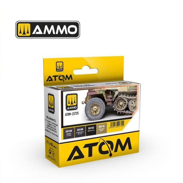 Ammo ATOM Acrylic Rubber and Tires Color Set  4x20ml     MIG20725