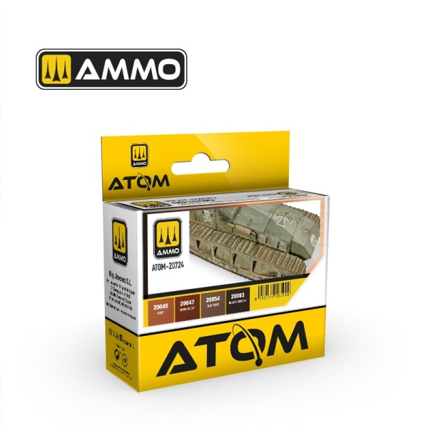 Ammo ATOM Acrylic Rusty Tracks and Chains Color Set 4x20ml     MIG20724