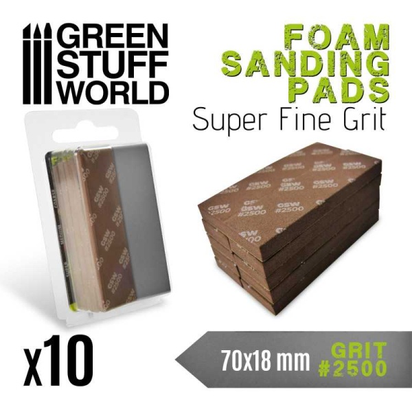 Green Stuff Foam Sanding Pads 2500 grit ( pack 10x )    GSW10775