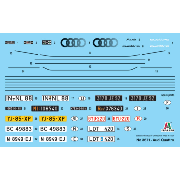 Italeri 1:24 Audi Quattro     IT3671 - Afbeelding 7