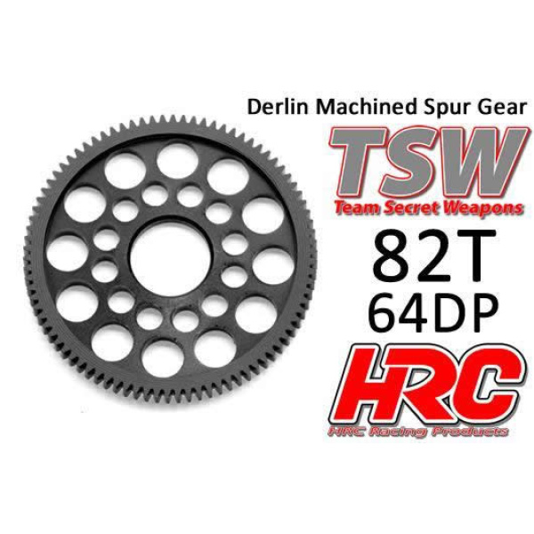 HRC Racing Low Friction Machined Derlin Spur Gear Ultra Light 64DP 82T  #HRC76282