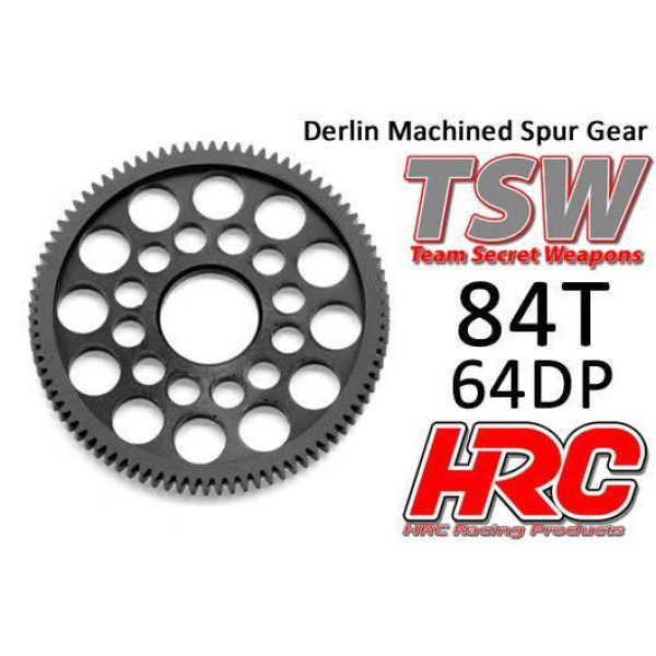 HRC Racing Low Friction Machined Derlin Spur Gear Ultra Light 64DP 84T  #HRC76484