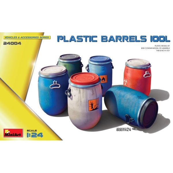 MiniArt 1:24 Plastic Barrels 100L     MA24004