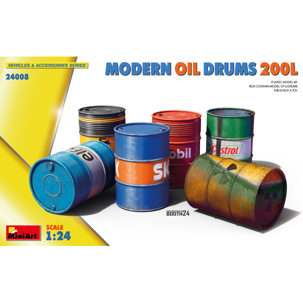 MiniArt 1:24 Modern Oil Drums 200L  MA24008