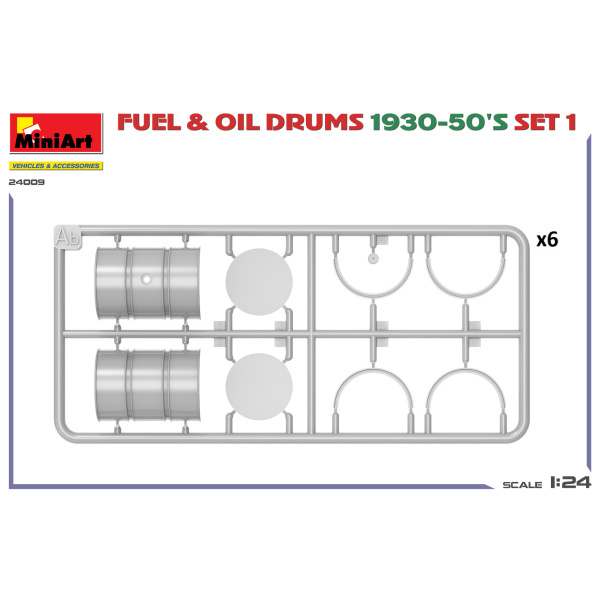 MiniArt 1:24 Fuel & Oil Drums 1930-50 Set 1 German Type  MA24009 - Afbeelding 3