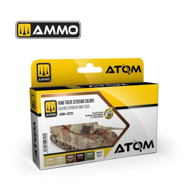 Ammo Mig ATOM King Tiger Exterior Colors Set ( 6x20ml )  MIG20726