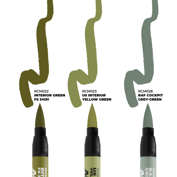 AK Real Colors Markers Set - WWII Allied Aircraft Cockpit Colors  ( 3x )  RCM109 - Afbeelding 2