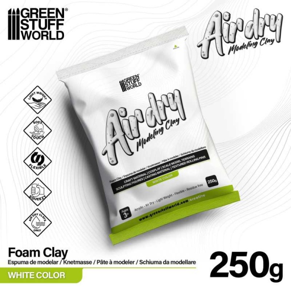 Green Stuff White Air Dry Foam Clay  250gr.   GSW5394