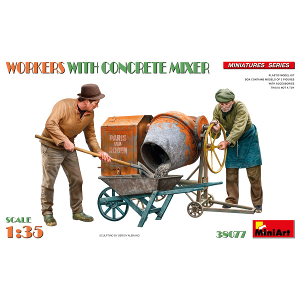 MiniArt 1:35 Workers whit Concrete Mixer   MA38077