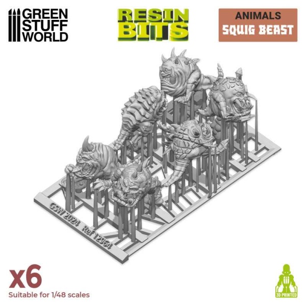 Green Stuff Resin Set - Squig Beasts 1:48   ( 6x )   GSW12964