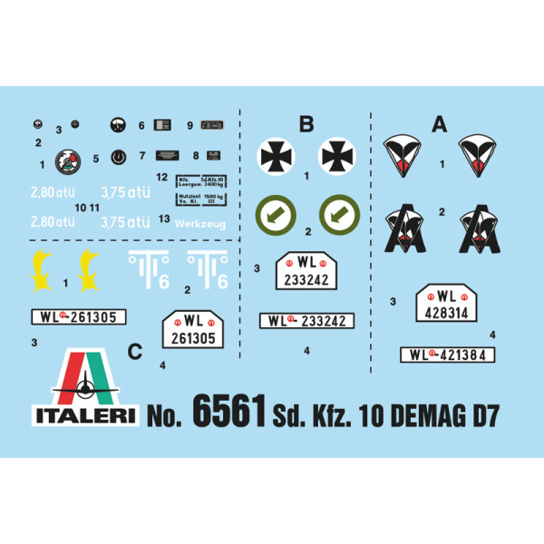 Italeri 1:35 Sd.Kfz. 10 DEMAG D7 w/ German Paratroops   IT6561 - Afbeelding 7