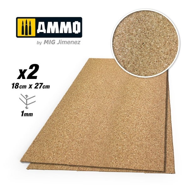 Ammo Mig Create Cork Fine Grain 1mm (2x)   MIG8835