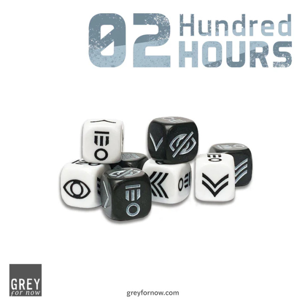 02 Hundred Hours Extra Dice ( 4 white dice, 4 grey dice )  gfn-0200-04