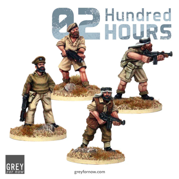 02 Hundred Hours LRDG/SAS Reinforcements  ( 4 metal Figures )  gfn-0200-022