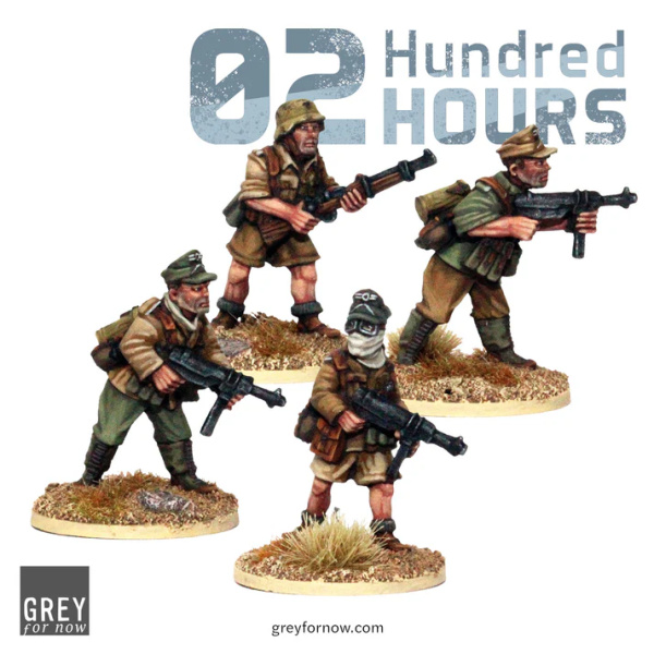 02 Hundred Hours DAK Reinforcements 2  ( 4 metal figures )  gfn-0200-24