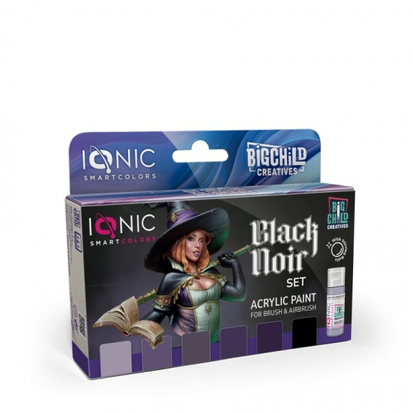 Ionic Smart Colors Acrylic Paint BLACK NOIR Set  6x20ml  IO0502