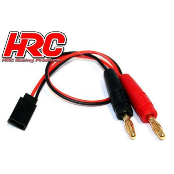 HRC Racing Charging Cable with Gold Connector Banana Plug to Reciever Battery Plug  HRC9118