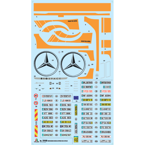 Italeri 1:24 MB Actros MP4 Big-Space  Grandprix Edition   IT3968 - Afbeelding 14