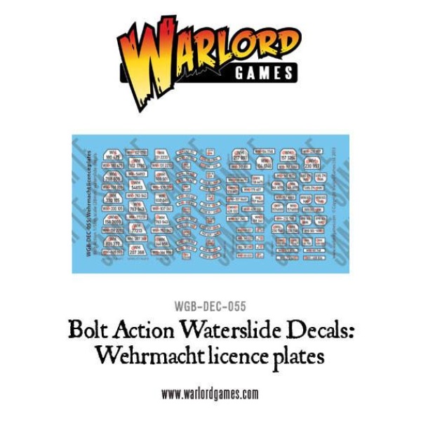 Bolt Action Wehrmacht Licence Plates Decal Sheet  WGB-DEC-055