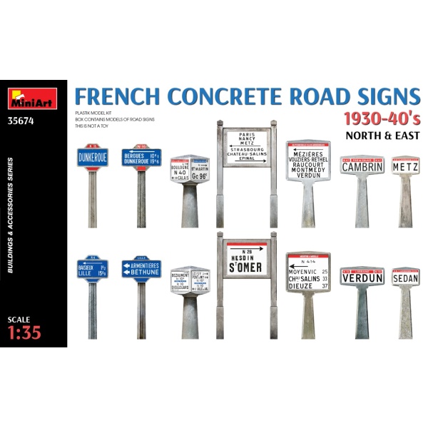 MiniArt 1:35 French Concrete Road Signs 1930-40s. North and East  MA35674