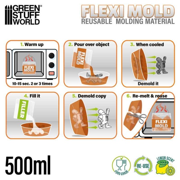 Green Stuff Flexi Mold-Reusable Molding Material    GSW5434 - Afbeelding 2