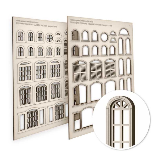 Green Stuff Small Arched Classic Miniature Windows  GSW13703