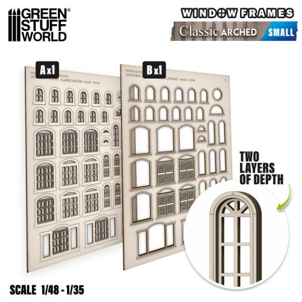 Green Stuff Large Industrial Miniature Windows   GSW13707
