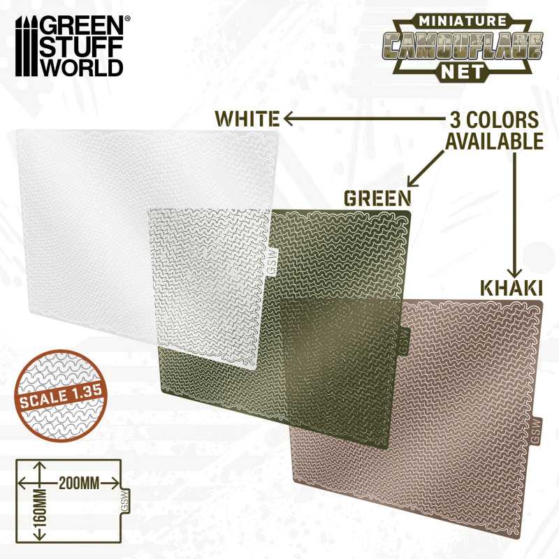 Green Stuff 1:35 Miniatures Camouflage Nets  Khaki  GSW13564 - Afbeelding 2