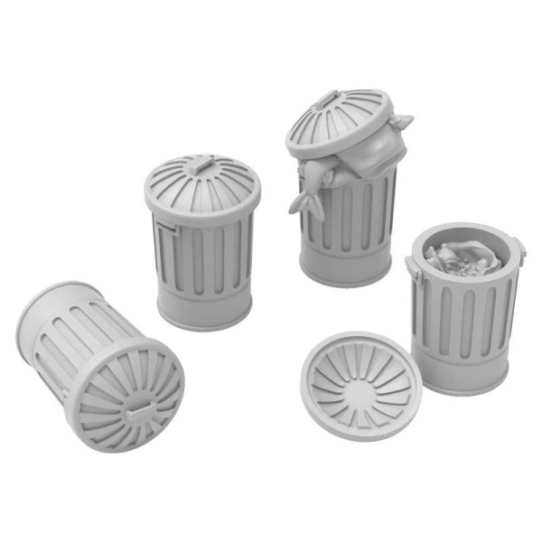 Green Stuff 1:48 Trash Cans 4x   GSW13307
