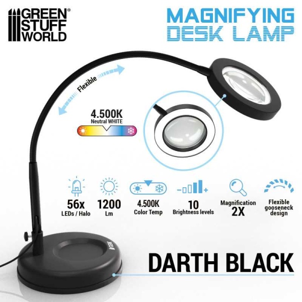 GSW Magnifying lamp for crafts and modelling Black GSW5594 - Afbeelding 2