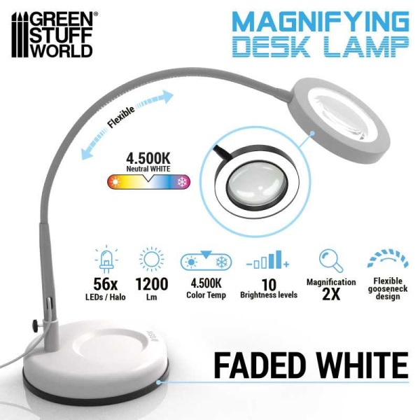 Green stuff world Magnifying lamp for crafts and modelling Faded White GSW 5595 - Afbeelding 2