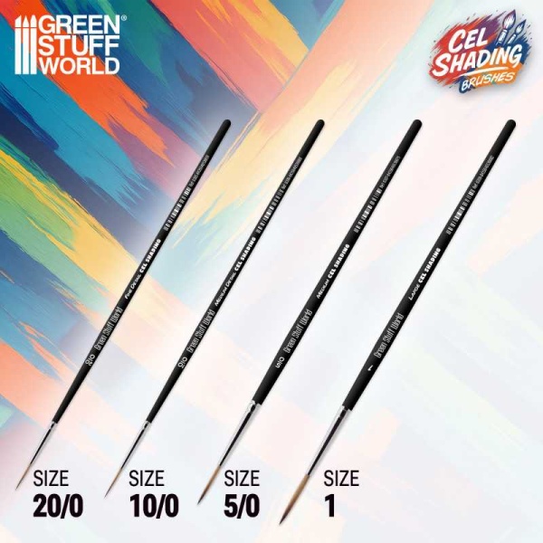 Green Stuff Cel Shading Brushes Pack x 4 GSW14169
