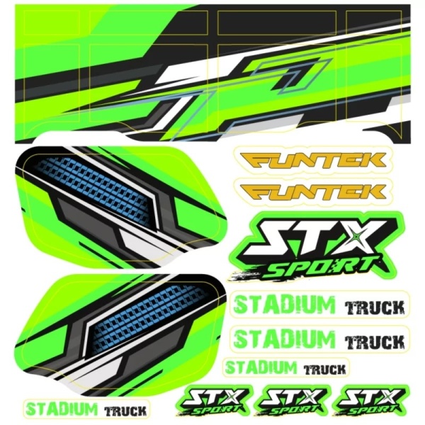 Funtek Stickerset Body Groen STX Sport 1:12 XL FTK-23063