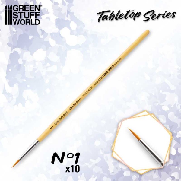 Green Stuff Tabletop Series Brushes - Size 1 (pack 10x) GSW5799