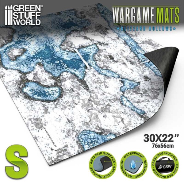 Green Stuff Neoprene Mat 22x32" Blizzard Hollows (56x76cm) GSW5865