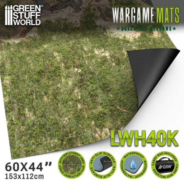 Green Stuff Neoprene Mat 114x155 cm Duskriver Meadows with deployment lines GSW5875