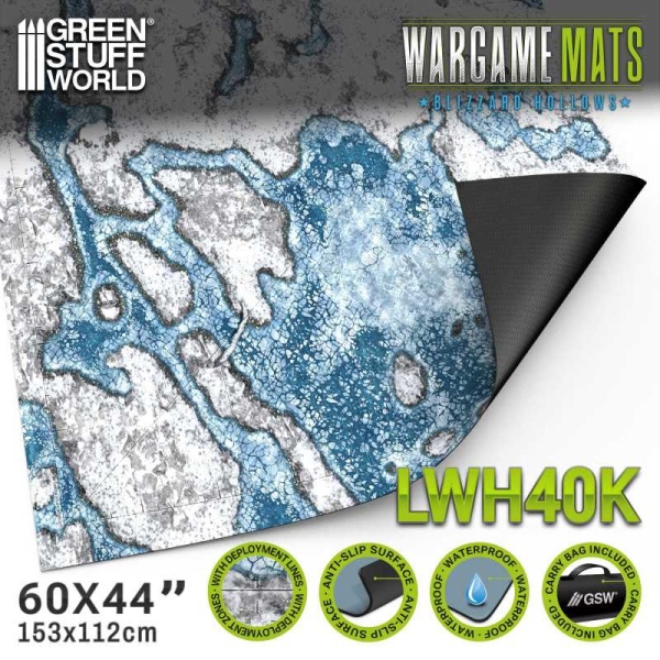 Green Stuff Neoprene Mat 114x155 cm Blizzard Hollows with deployment lines GSW5877