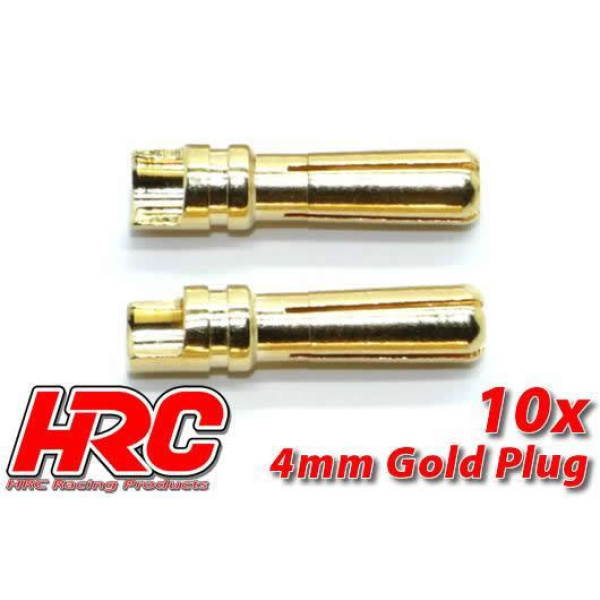 HRC  4.0mm -Gold Connector Male (10 pcs) HRC9004M
