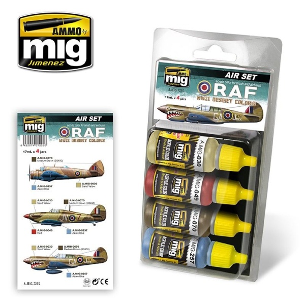 Ammo Mig RAF WWII DESERT COLORS 4 JARS 17 ML MIG7225