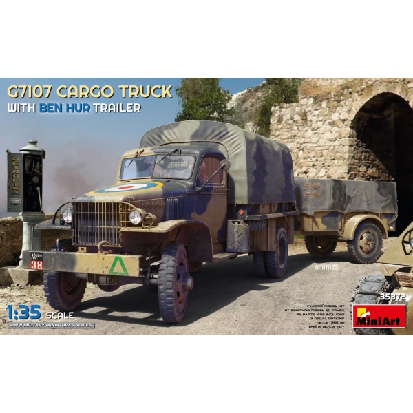 Miniart 1:35 G7107 1,5T 4X4 CARGO TRUCK WITH Ben Hur TRAILER MA35372
