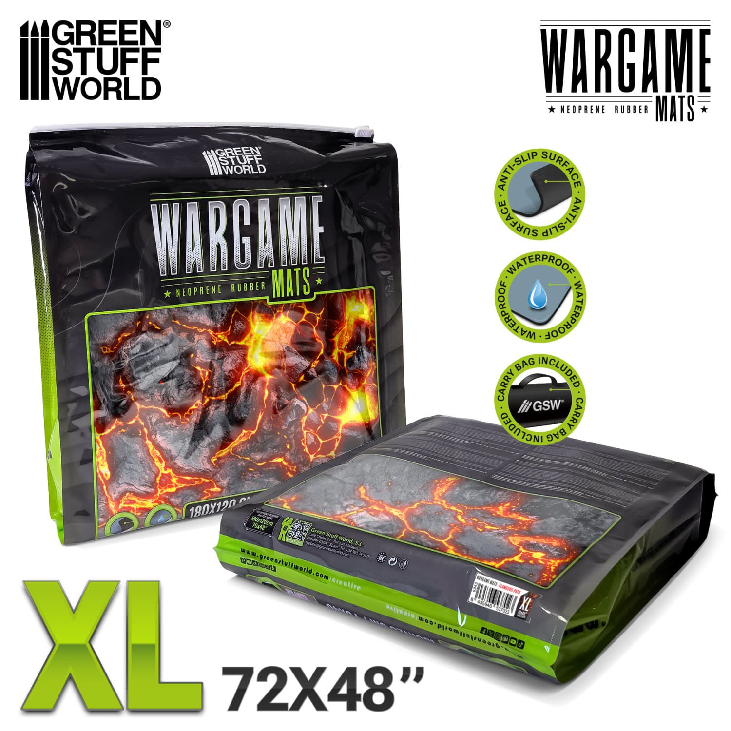 Green Stuff World Neoprene Mat 4x6' Flamecoil Path (120x180cm) GSW6342