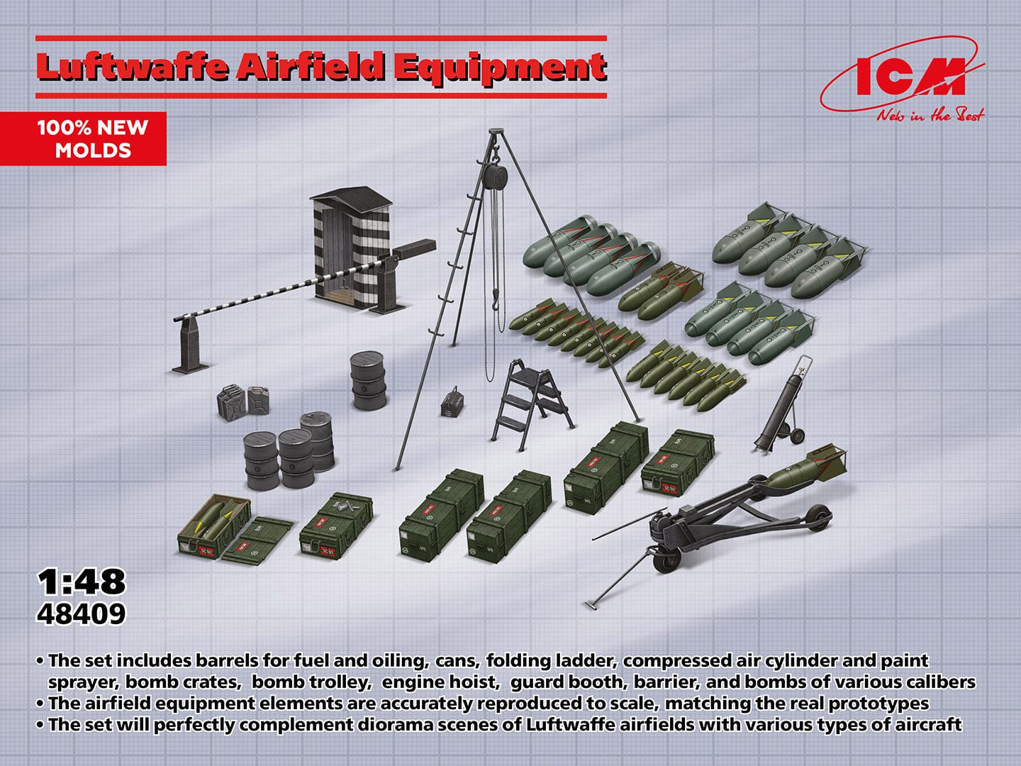 ICM 1:48 Luftwaffe Airfield Equipment ICM 48409